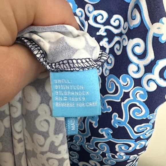 J. MCLAUGHLIN Catalina Cloth Brandisi Blue Ornate Scroll Maxi Dress Sz S {3R45} - Picture 8 of 8